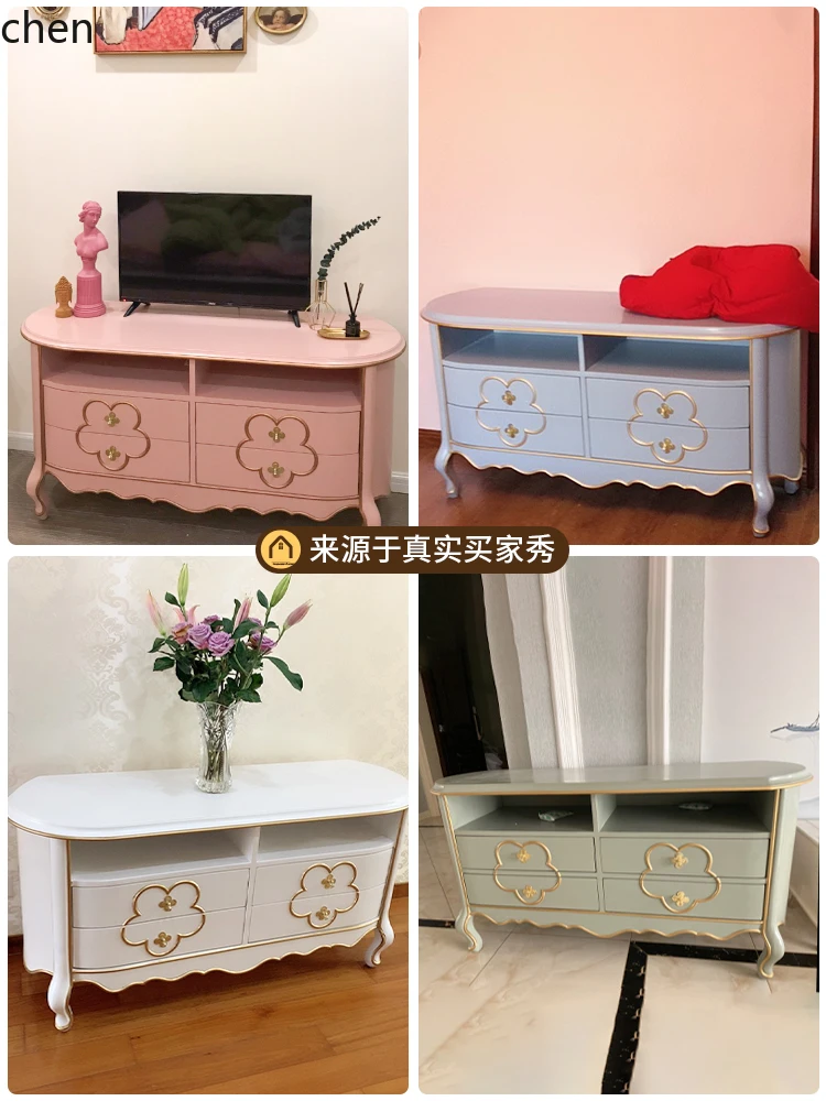 ZML TV Cabinet Living Room Entrance Cabinet Small Apartment Storage Solid Wood Bedroom Organizer Cabinet Complete Furniture