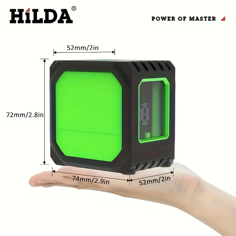 HILDA 2-line  Green Light Laser Level Lithium Battery Optical Instrument Rechargeable with Bracket