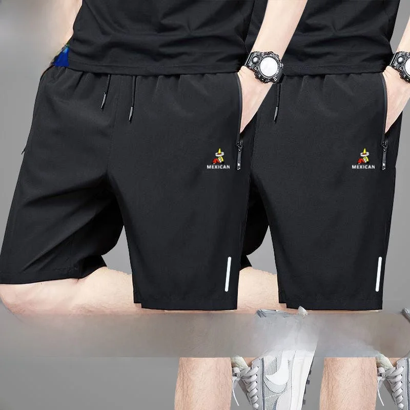 

Men's Ice Silk Running orts Qui Dry Five-Quarter Length Sports Fitn Training Athletic orts Summer Youth Casual Wear