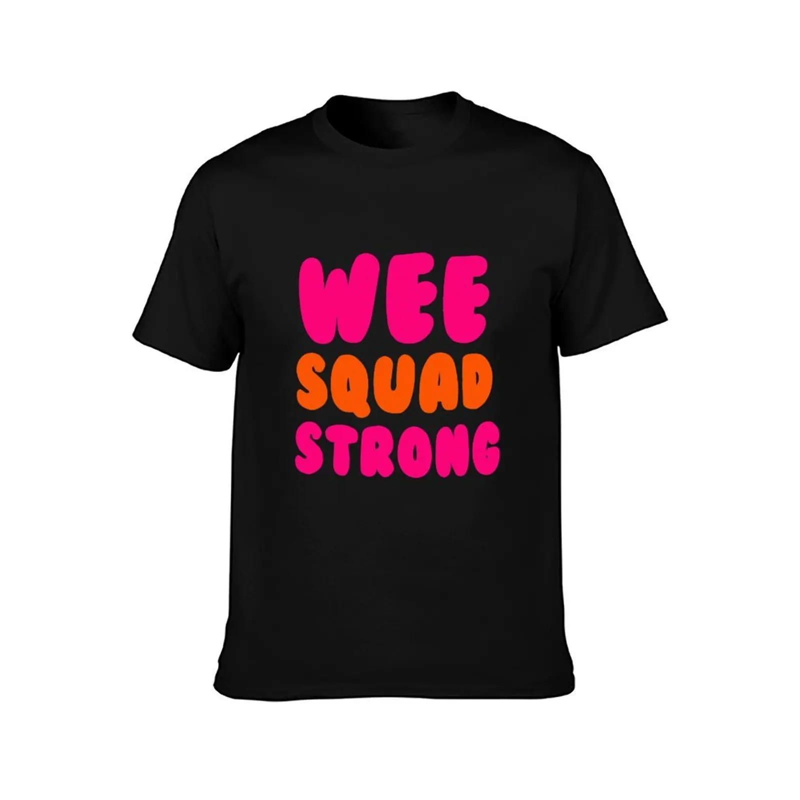 Wee Squad Strong T-Shirt, Summer Casual Cotton Tee, Oversized Streetwear Tops, Vintage Graphic Print, Loose Fit Short Sleeve