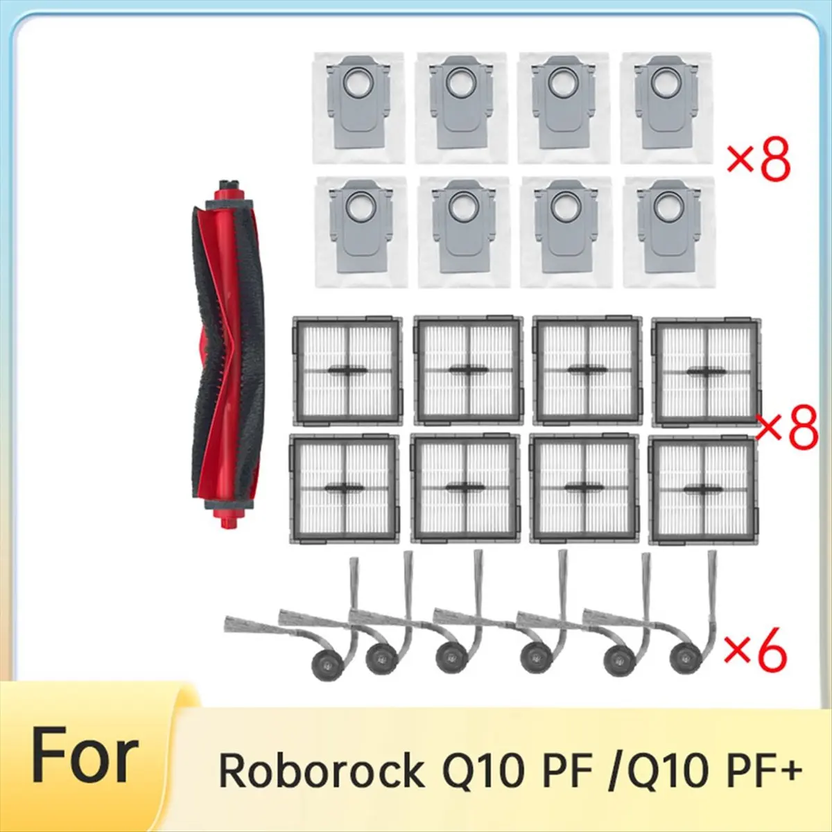

23 шт. для робота-пылесоса Q10 PF / Q10 PF+ — аксессуары: роликовая щетка, боковая щетка, HEPA-фильтр, салфетка, мешок для сбора пыли [запчасти]
