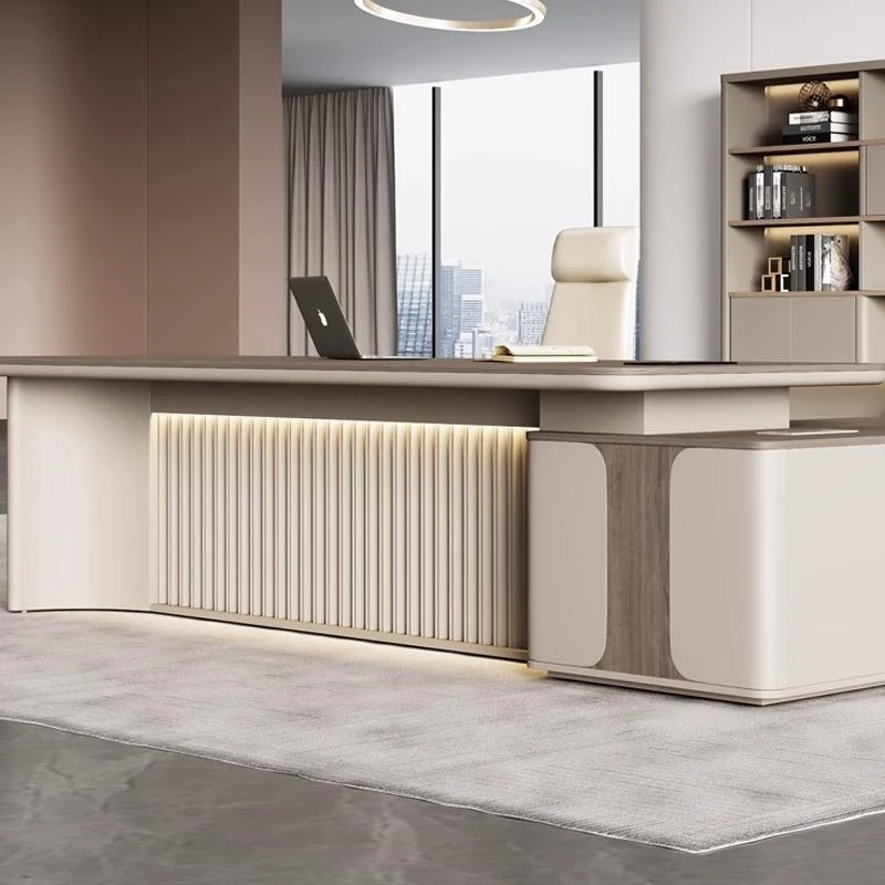 And Chair Set, , Modern Minimalist Manager , Executive Table, CEO Desk, Office Furniture