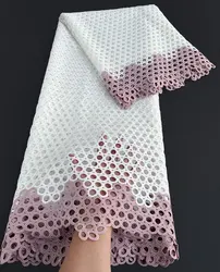 White Onion Neat Soft Rounds Embroidery Guipure Lace Cotton Skin Friendly African Cord Fabric High Quality