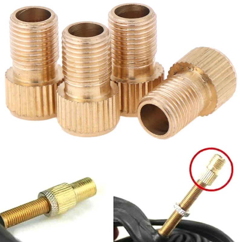 4pcs/set Bicycle Air Nozzle Converter Head Alloy Metal Tyre Valve Adapter Road Bike Cycling Pump Tube MTB Puncture Repair Parts