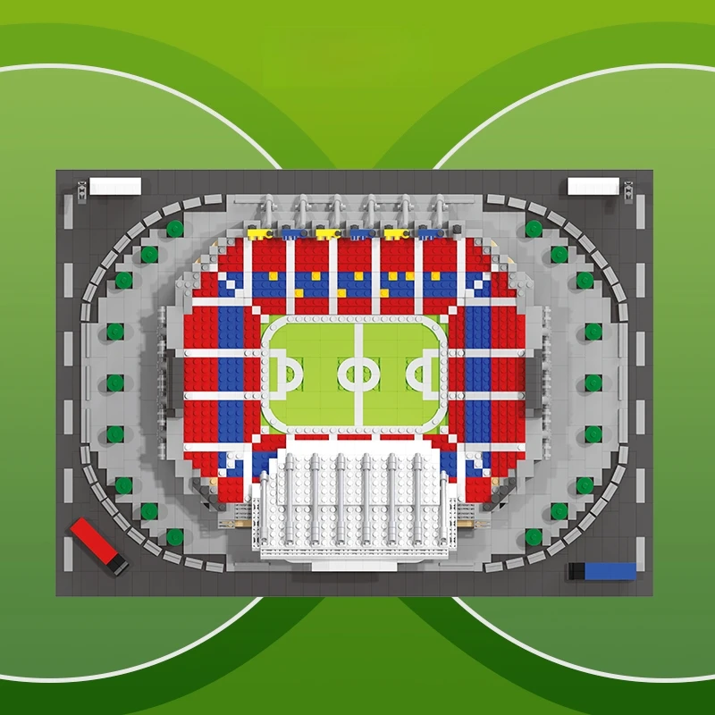 Conjunto de blocos de construção de modelo de campo de futebol, 2436 peças, ornamento criativo, decoração de mesa, presente surpresa de feriado