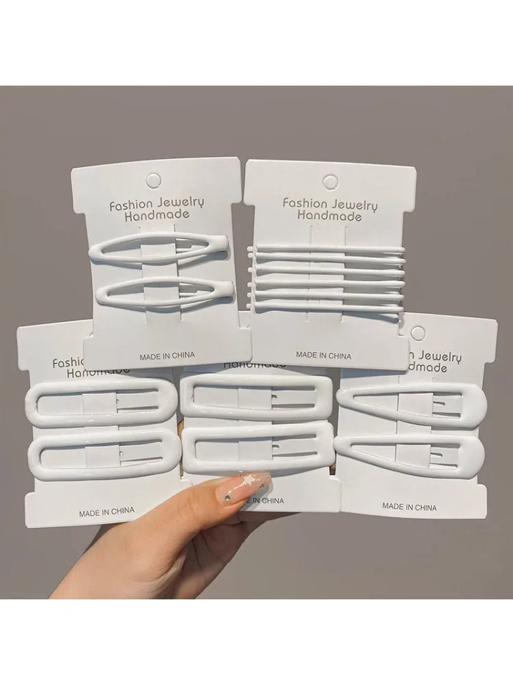 Épingle à cheveux BB de couleur blanche pratique, Clips latéraux pour filles et femmes, accessoires pour cheveux coréens d'infirmière, 4-6 pièces