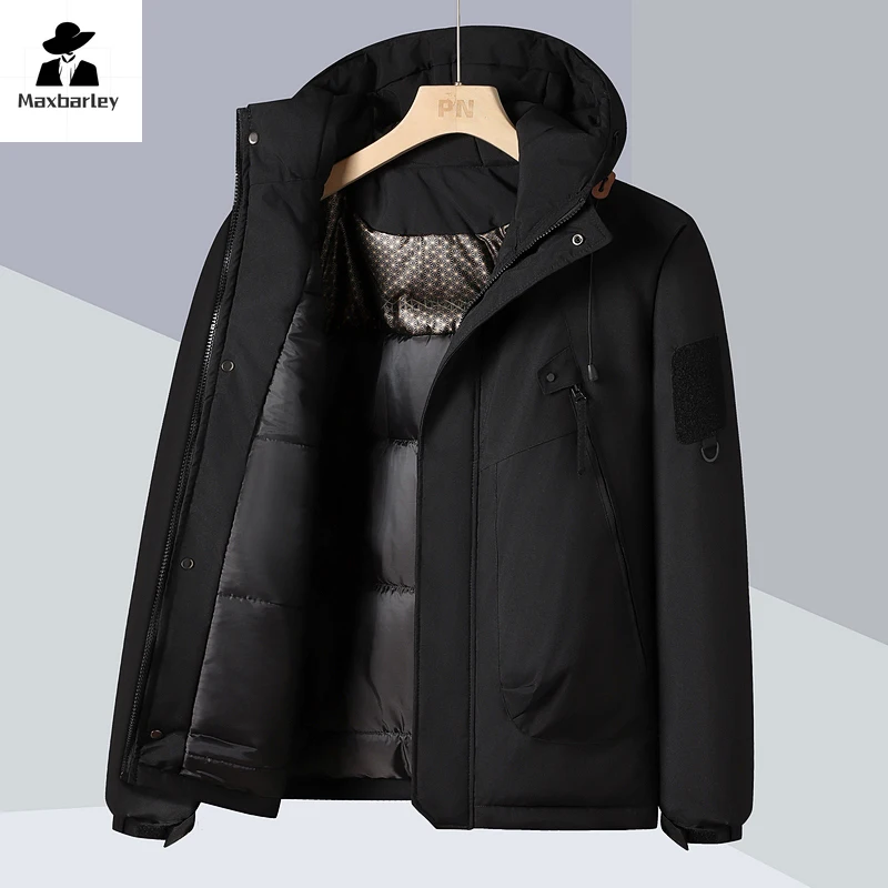 

2025 New Winter Jacket Men's High-end Graphene Warm Windproof Multi-pocket Padding Coat Casual Women's Snow Thick Hooded Parka