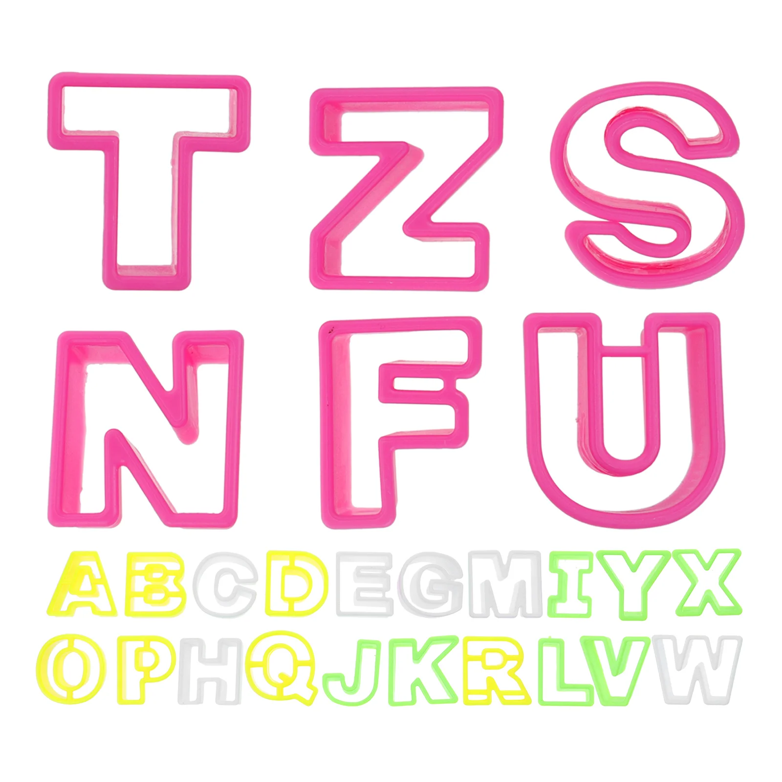 

26pcs Alphabet Cookie Plastic Letter Mold for Cookies Cakes Biscuits Chocolate Easy to Use Clean Name Decoration