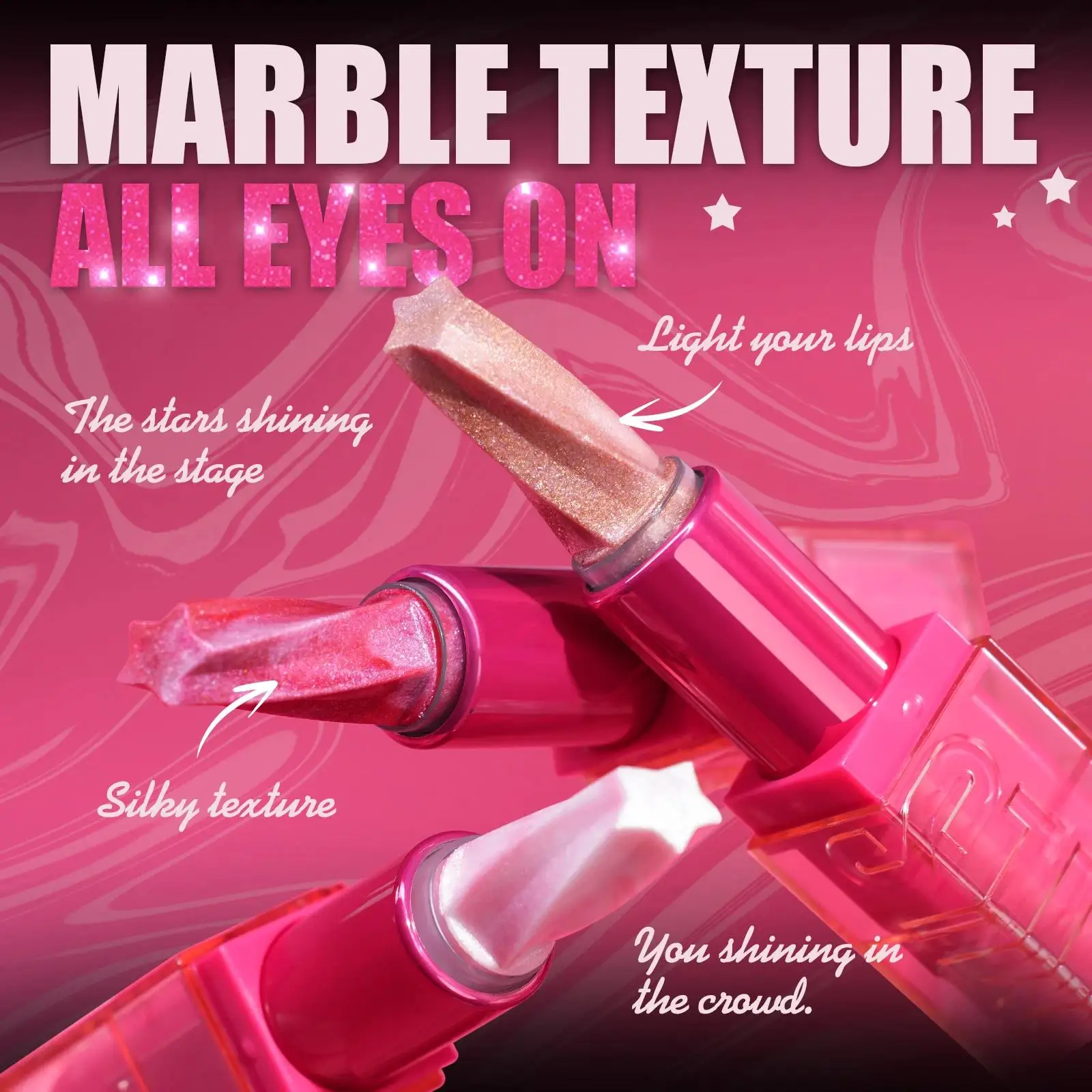 أحمر شفاه حلزوني ستار مرطب مقاوم للماء غير لامع لامع رخام غير لاصق ملمع شفاه يدوم طويلاً بيرليسسينت لامع