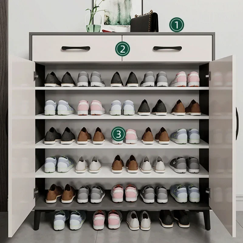 European Display Shoe Rack Assembled Dust Proof Stackable Wall Shoe Rack Storage Expandable Sapateira Furniture Living Room