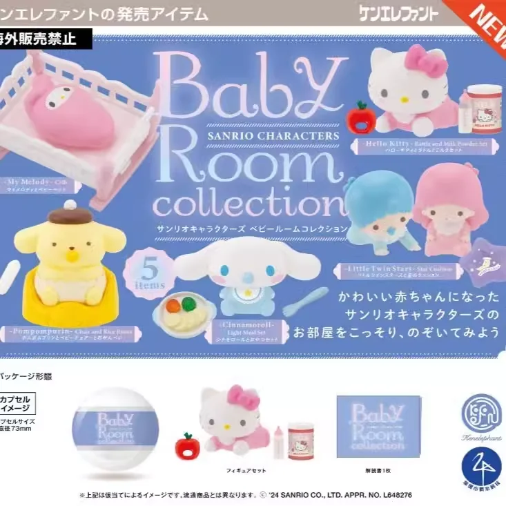 

Kenelephant Sanrio Japan Gashapon Figure Anime Cute Hello Kitty Flocking Baby Room Model Kawaii Capsule Toys Gift