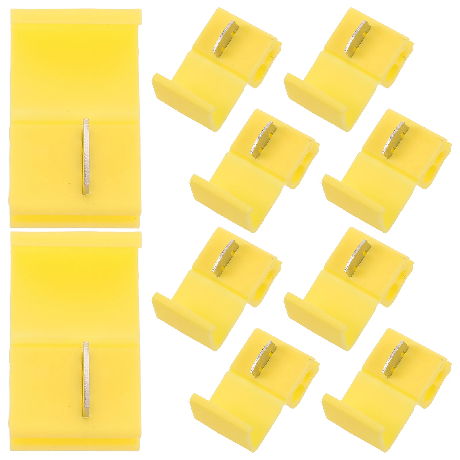 

10pcs Car Speaker Wire Connectors Yellow Plastic Electric Cable Splitter Quick Splice No Strip Durable Automotive Wiring