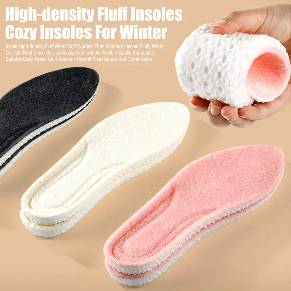 Foot Pain Relief Insoles Warm Wool Fleece Insoles for Foot Pain Relief Shock Absorption Boots Sports Shoes Soft Thick Winter