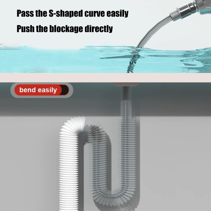 Professional 10mm Thickened Steel Coil Drain Auger For Kitchen Sink Floor Drain Pipe Clog Removal Works With Power Drill high