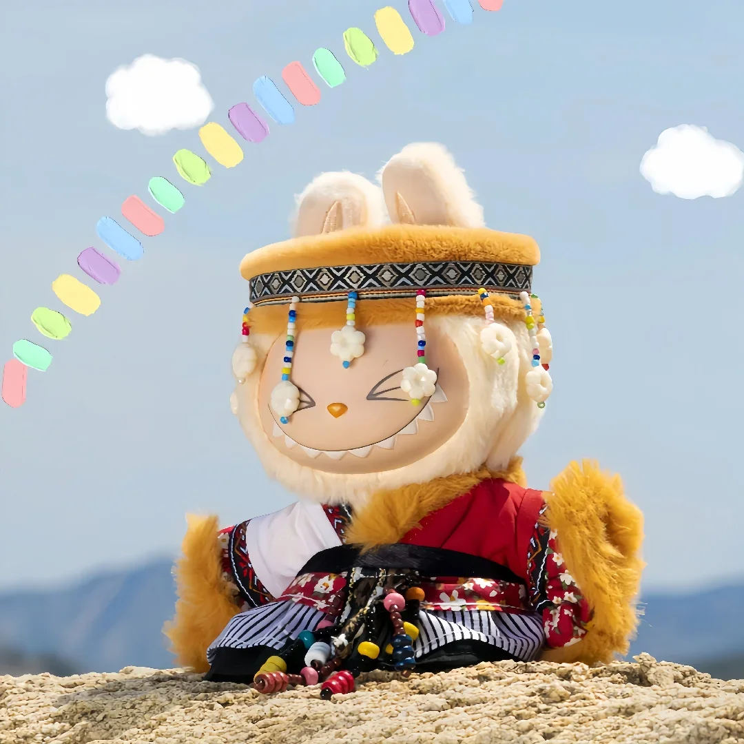 3 pçs/set Traje Nacional Tibetano para 15/17cm Ropa Labubu Mini Roupas de Boneca Roupa Da Moda Estilo Clássico Tradicional