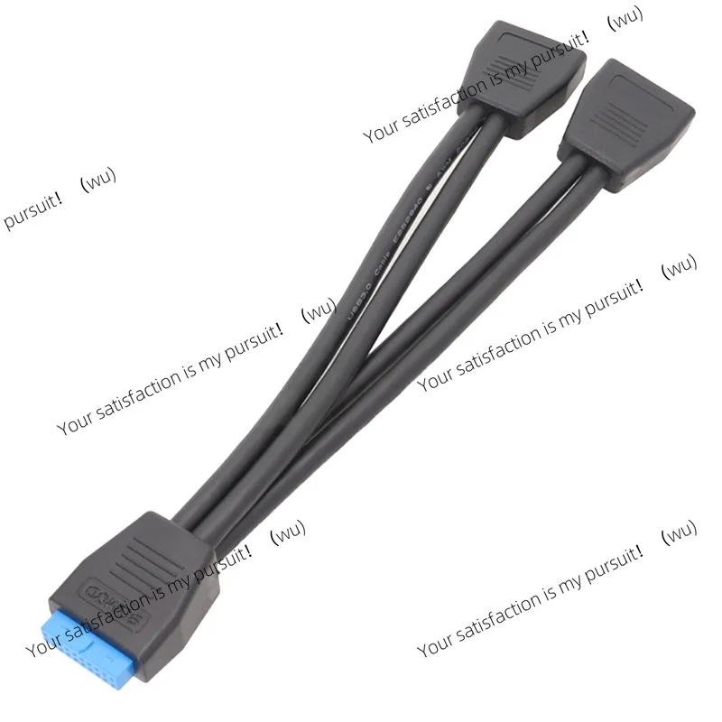 2pcs 2 Port USB 3.0 Female to 20 Pin Header Motherboard Cable Internal Connection，Dual Port USB 3.0 19 Pin Y Splitter Cable F19E