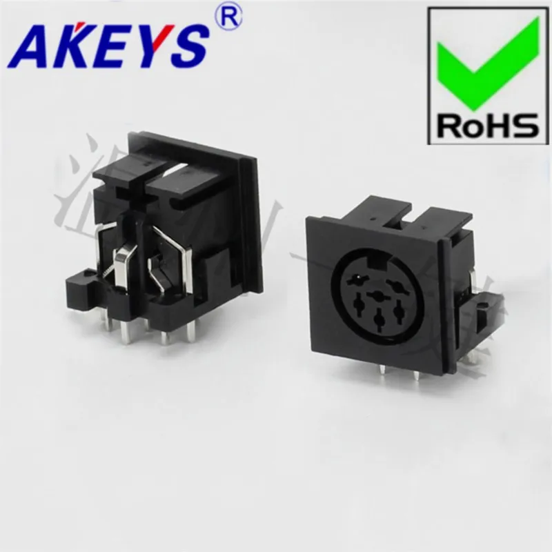 10PCS DS-6-03a Square S Large Terminal Connector Large 6-core 8-foot Socket 6PIN Needle DIN Base