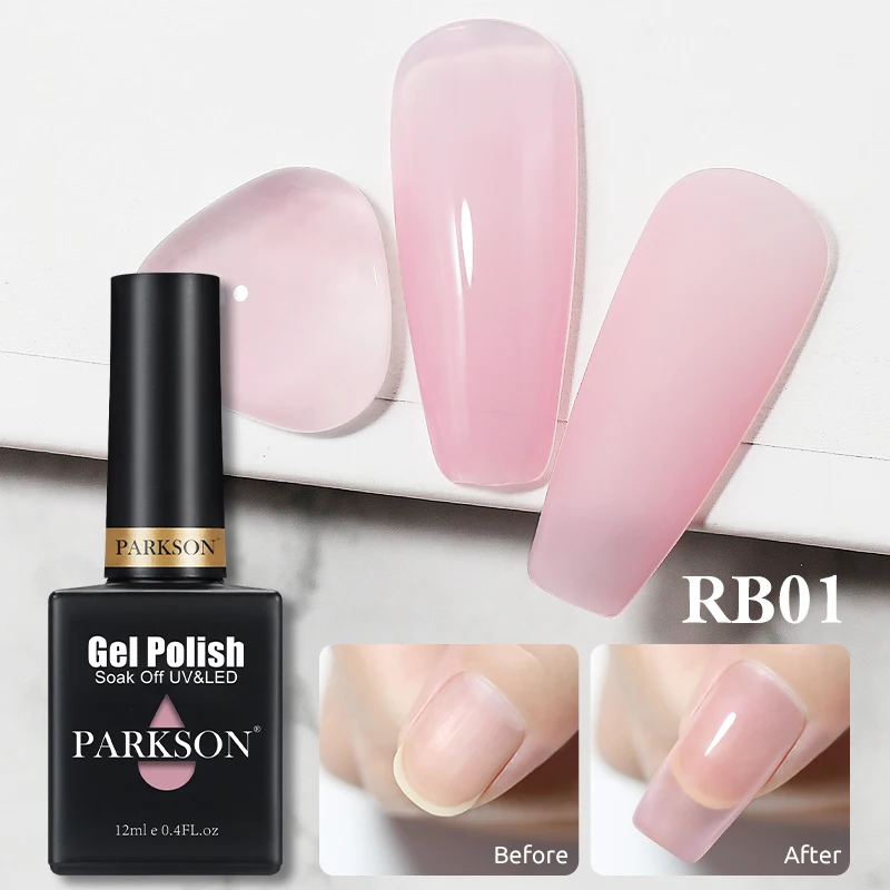 Parkson Rubber Base Coat Easy Extension Top Milk Pink UV LED Gel Polish Soak Off Semi Permanent Nude Nail Art For DIY Manicure