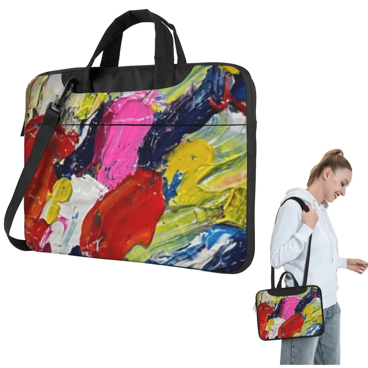 

Colorful Leaves Crossbody Laptop Bag Case Computer Bag Resistant Protective Notebook Pouch for Lenovo