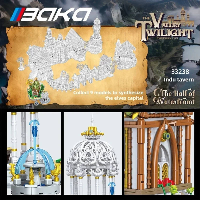 2867PCS Nordic Water City Tavern Building Blocks Fantasy Movie Classic Building Models Bricks Diy Toys For Kids Holiday Gifts