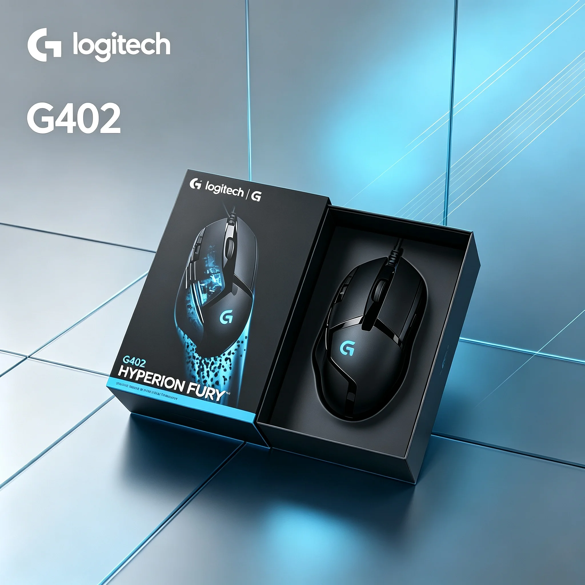 Logitech G402 Wired Gaming Mouse Ergonomic Curved Grip Design High‑Precision Optical Sensor For Home PC Gamer User