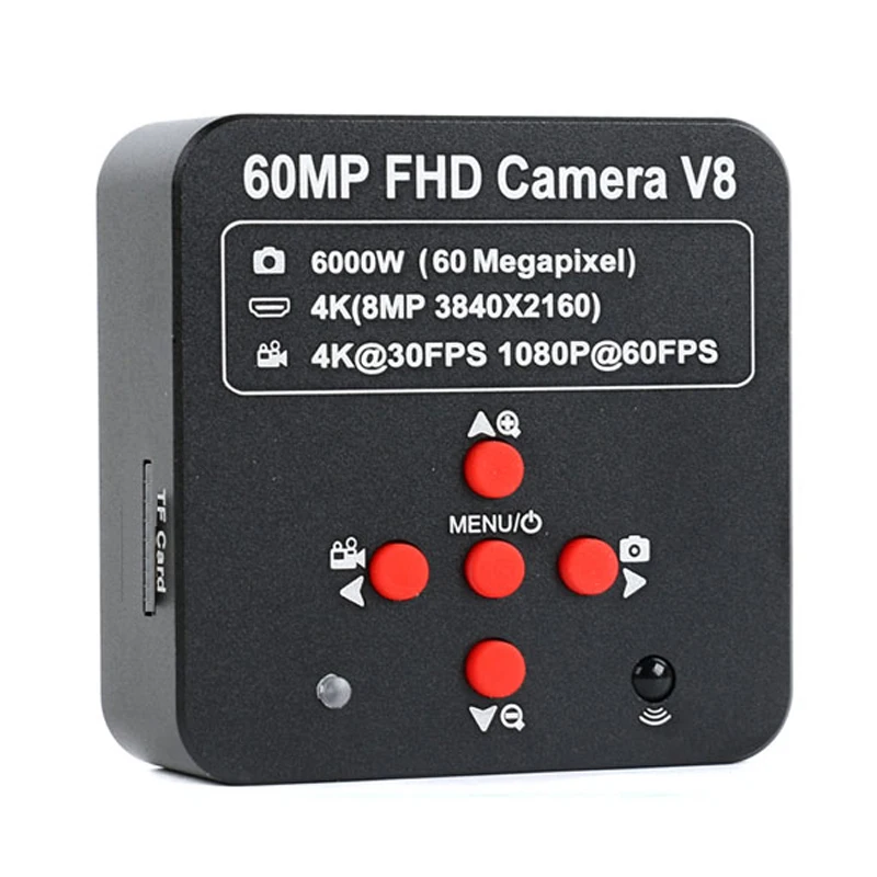 4K 60MP HDMI USB Lab Industrial Video Microscope Camera Electronic Magnifier 200X 250X 500X C-MOUNT Lens  For Phone PCB Repair