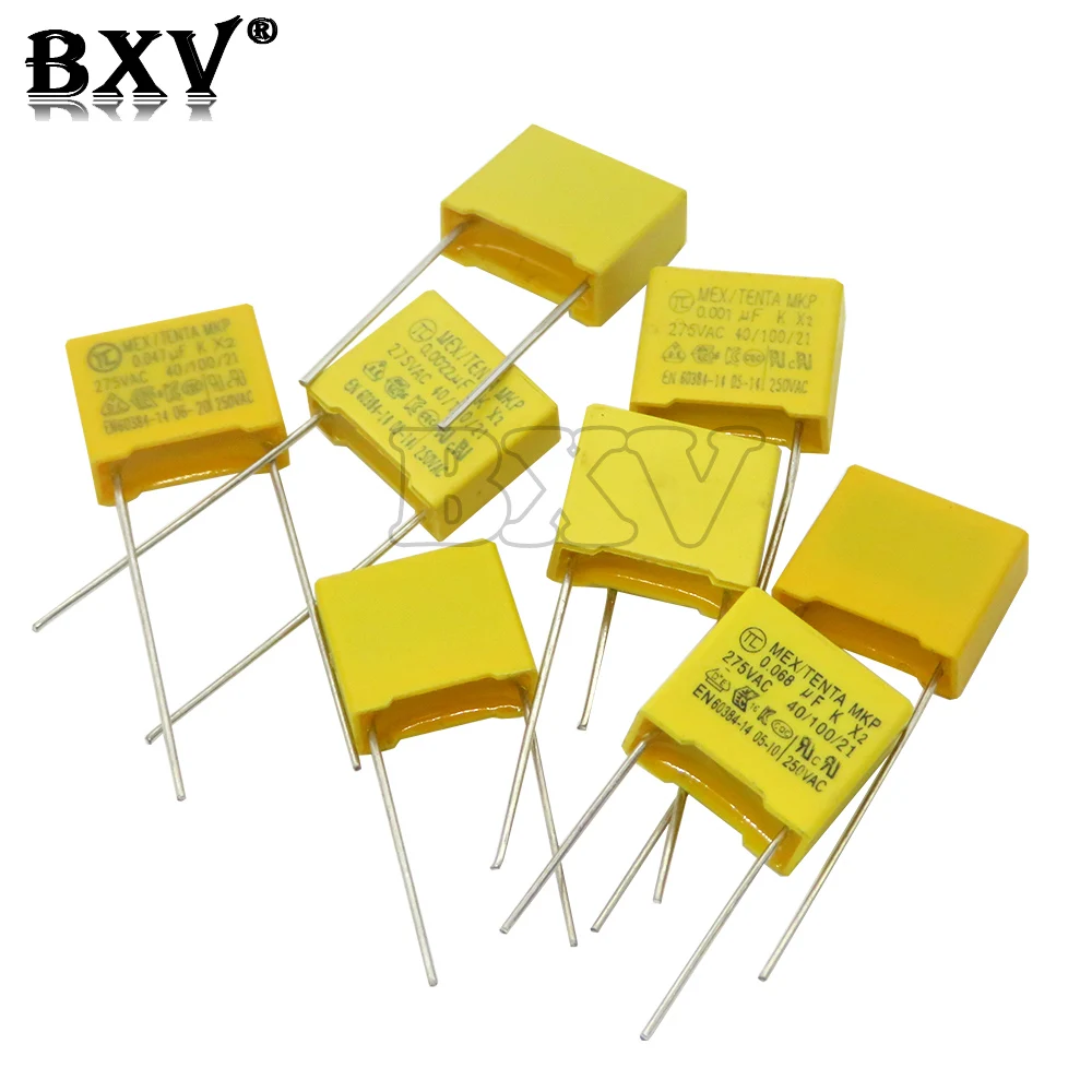 10PCS/LOT 275VAC Capacitor X2 Series 0.01UF ~ 2.2UF Polypropylene Film Capacitor New 10nf 100nf 150nf 200nf 680nf 470nf 1UF