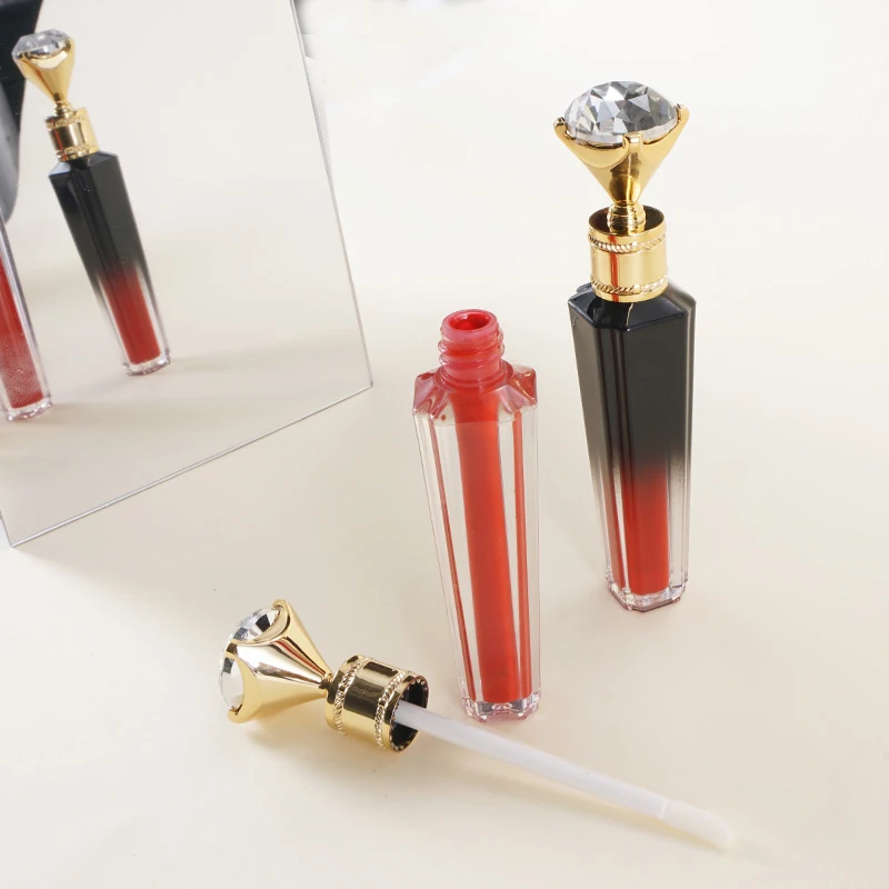 ขวดเปล่าสำหรับใส่ขนาดเล็กแบบพกพาเครื่องสำอางขนาด2มล. ขวดรีฟิลประดับเพชรขนาดใหญ่ขวดแต่งหน้าขวดลิปกลอสใสสำหรับเดินทาง