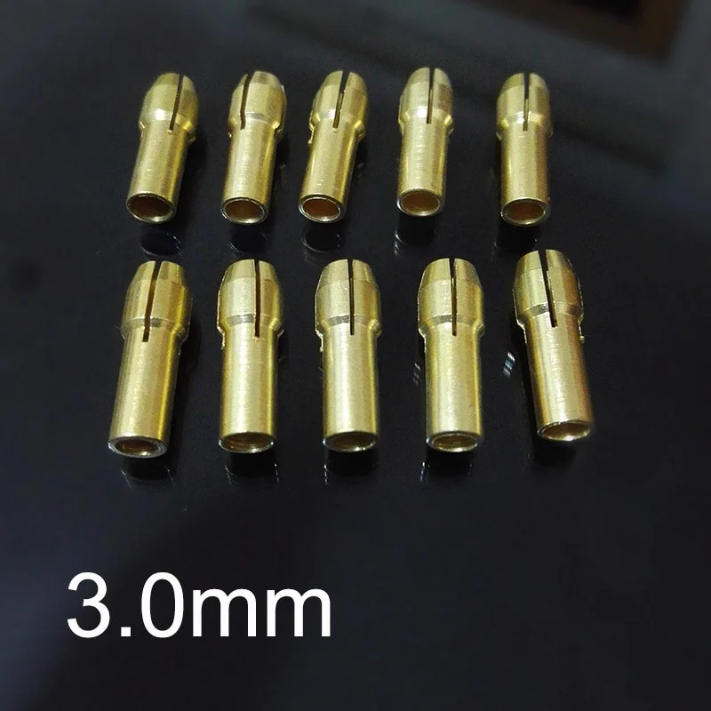 10 Peças Adaptador de Mandril de Latão para Mini Furadeira 2.4/3.0mm, Mandril Micro para Ferramenta Rotativa Dremel, Acessórios DIY para Marcenaria