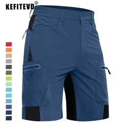 KEFITEVD Summer Men's Cargo Shorts Quick Dry Hiking Work Short Lightweight Fishing Climbing Trekking Short Outdoor Running Male