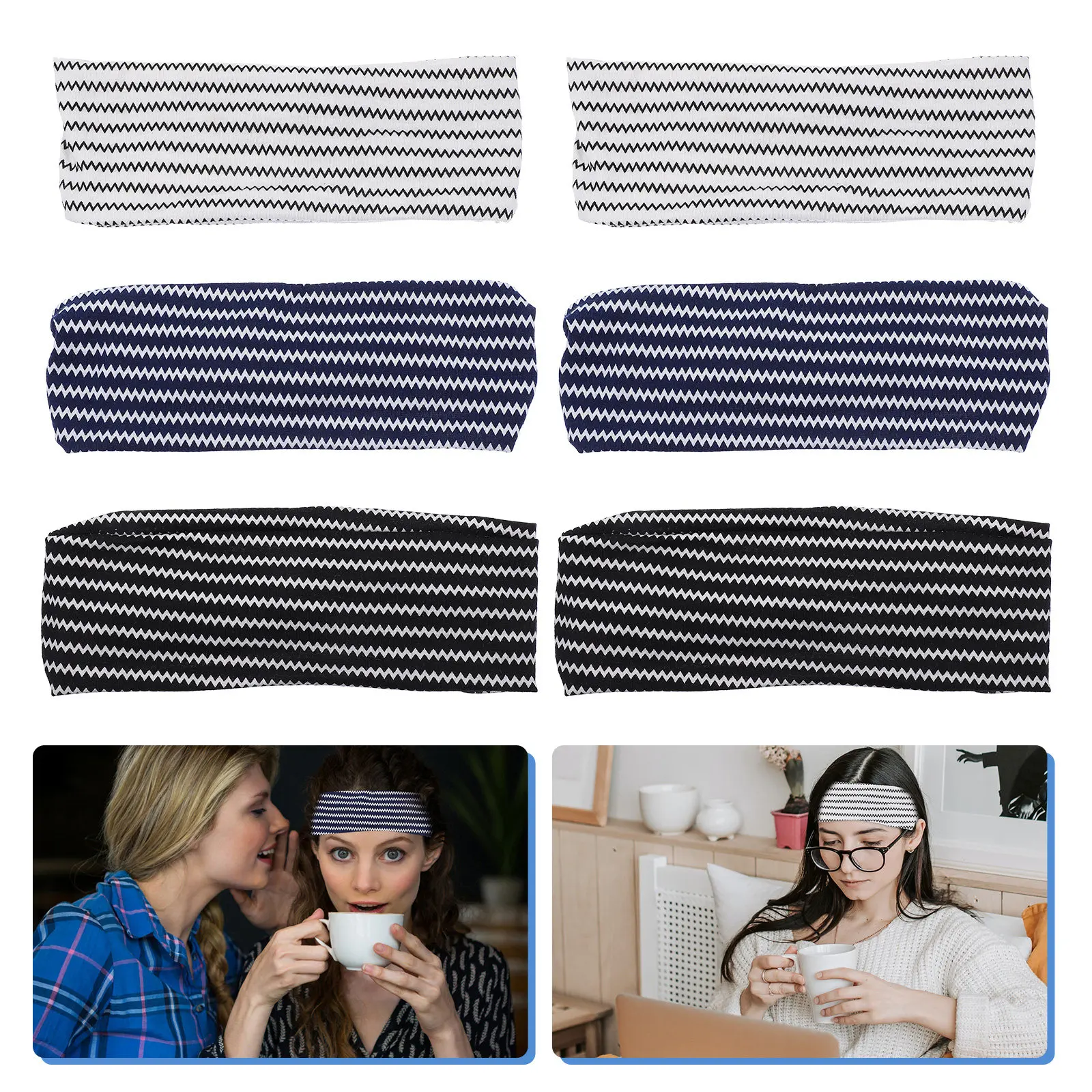

6Pcs Sports Headbands Elastic Yoga Hair Accessories Lightweight Breathable Flexible Running Head Wraps for Women Sports Fitness