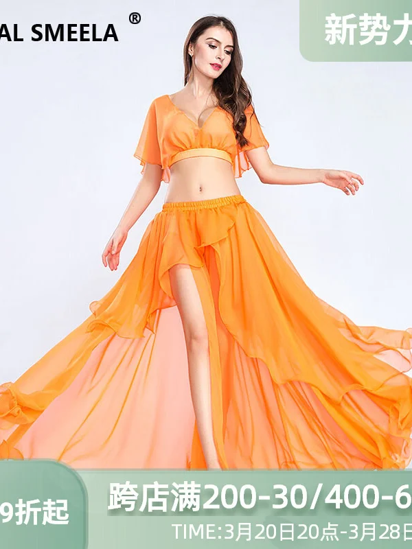 

Belly Dance Fairy Style Performance Skirt Bright And Sexy Mesh Summer Suit Long Dress