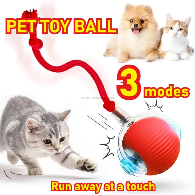 Dog Toy Ball Electronic Interactive Pet Toy Moving Ball USB Automatic Moving Bouncing for Puppy Birthday Gift Cat Products