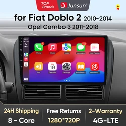 Junsun V1 AI Voice Wireless CarPlay Android Auto Radio for Fiat Doblo Opel Combo Tour 2010 4G Car Multimedia GPS 2din autoradio