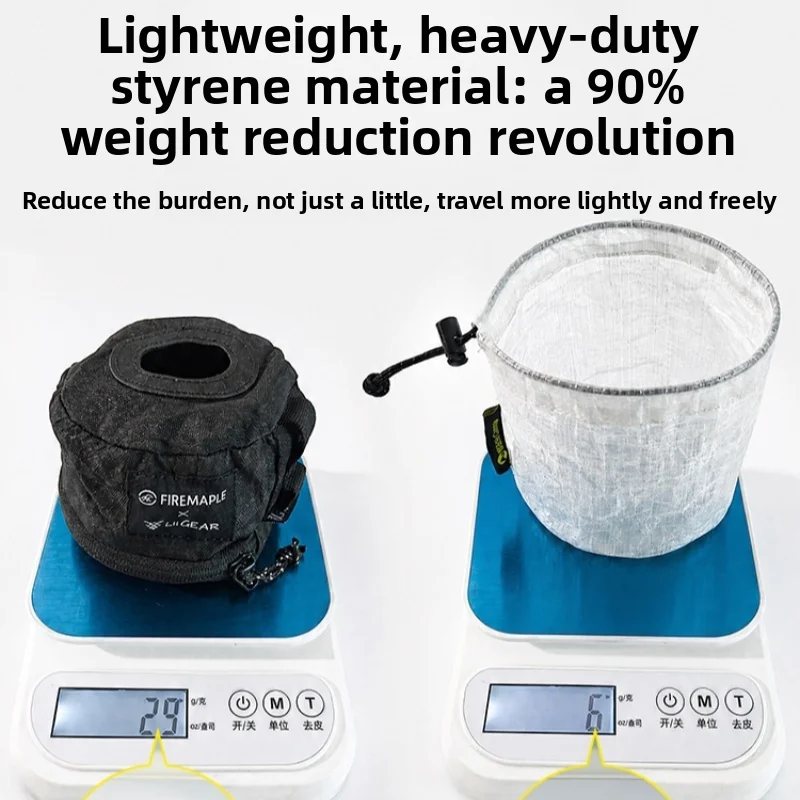 Ultralight Dyneema Drawstring Storage Bag Portable Camping Gas Canister Pouch Stuff Sack for Outdoor Cookware Hiking Backpacking