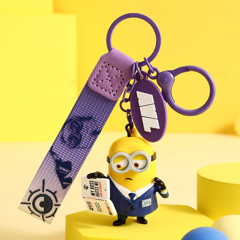 Minions Secret Service Series Keychains Cute Cartoon Dave Gus Jerry Phil Model Toys Keychain For Bags Gifts For The New Year