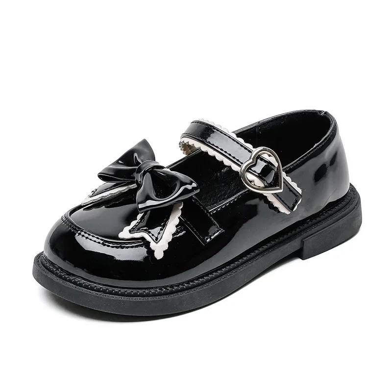 Girls Princess High Heels2026Summer New Collection Child Joy Match SkirtShoe FashionGirl Anti Slip Party Dress Bean Leather Shoe