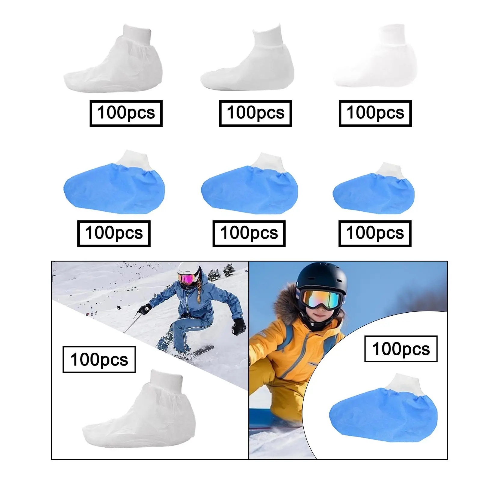 

50 Pairs Disposable Ski Foot Covers Ski Feet Covers Lightweight Reliable Non