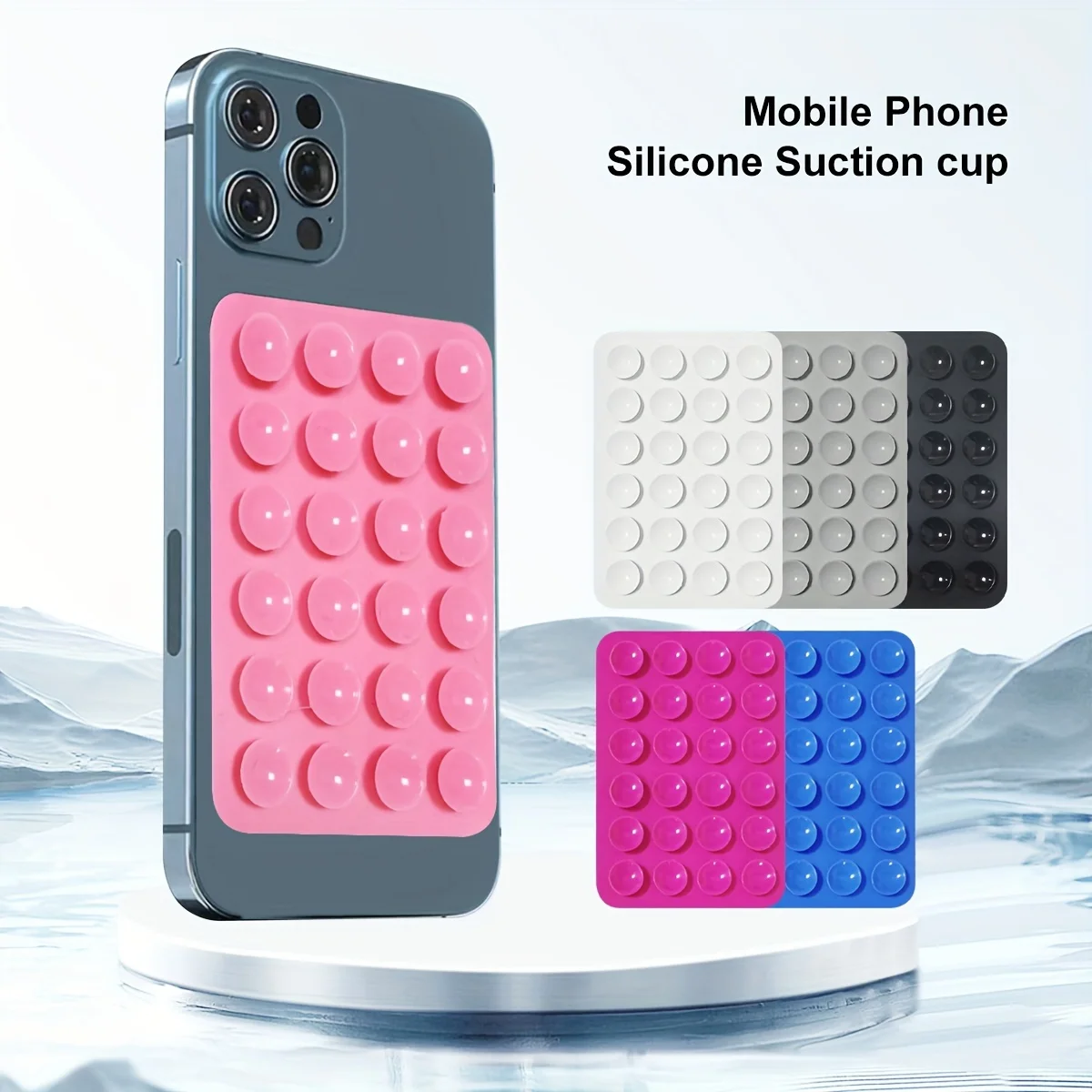 

[Silicone Suction Cup Mobile Mount] 1PCS Silicone Suction Cup Phone Holder, Waterproof Adhesive Mobile Mount, Multi-Functional Portable Stick-On Universal Smartphone Support for Kitchen, Bathroom, Mirror, and Yoga Room