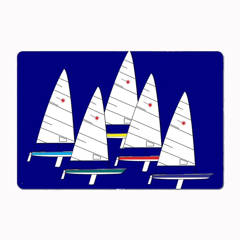 

Laser Sailboats Racing Metal Sign Poster Garage Room Decor Automobile Club Custom Tin Vintage Home Decor