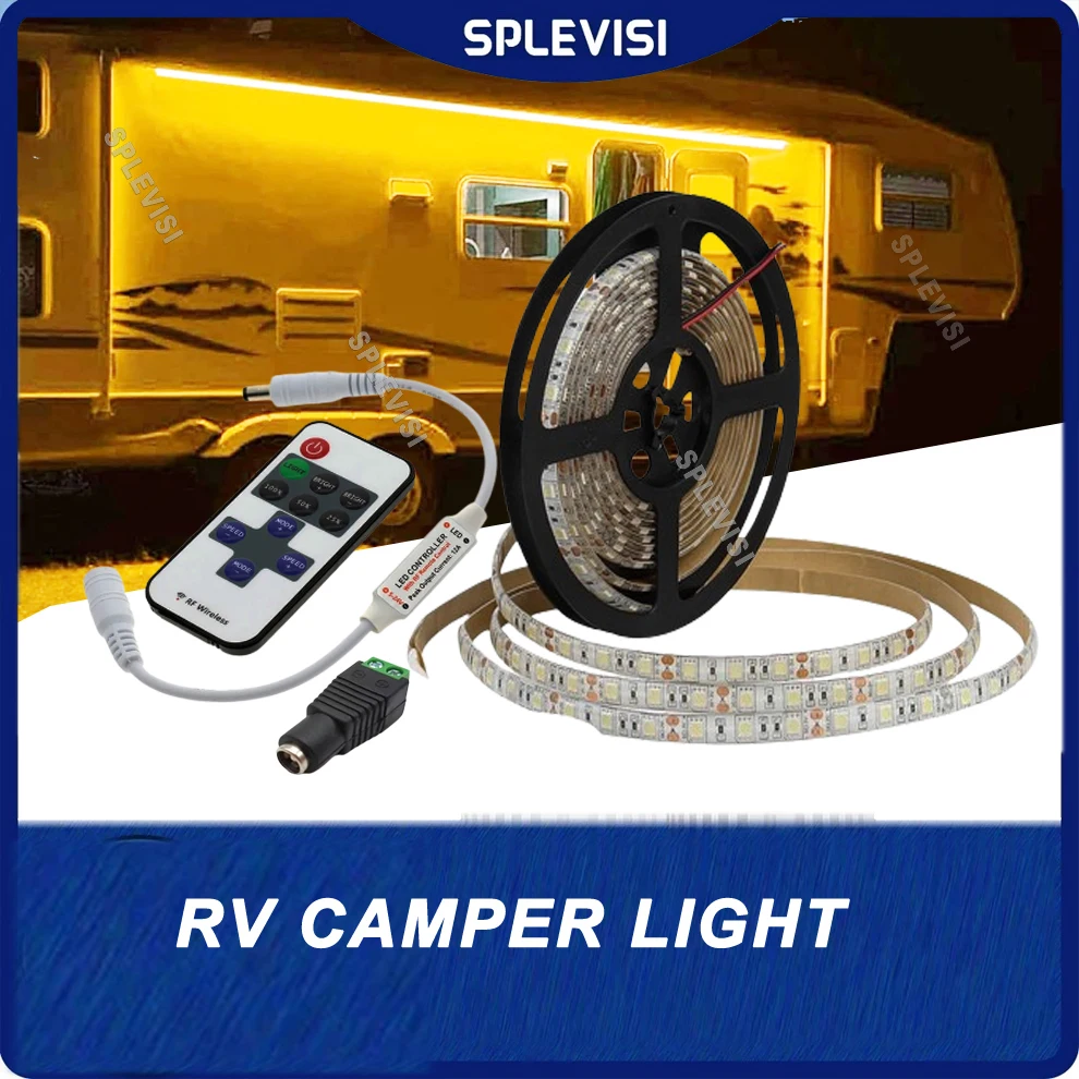 12V 16.4FT RV Camping Awning Lights, Motorhome Travel Trailer Canopy Led Lights, Waterproof RV Exterior Awning Strip Lights 1 5m pcs stair nosing led strip led aluminium extrusions edging profiles stairs led profile lights