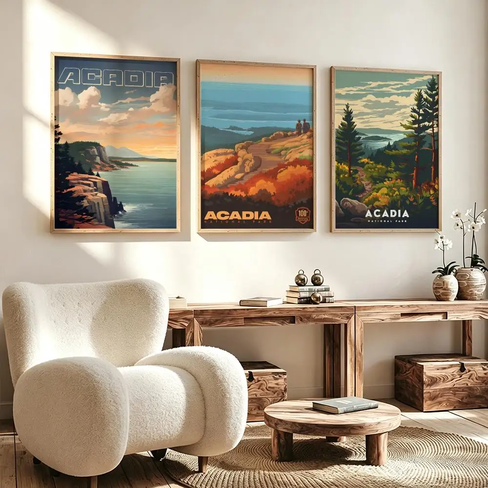 Modern Aesthetic Wall Art Poster art Acadia National Park Poster for Office Home Decor Interior Large Wall Picture Print