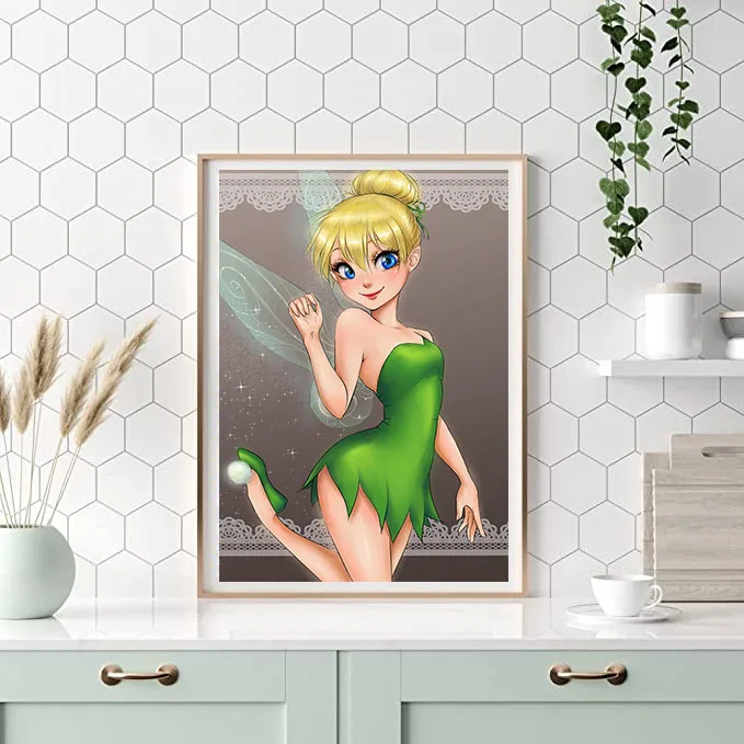 Disney Tinker Bell Fairies DIY Diamond Mosaic Painting Art Cartoon  Diamond Painting Rhinestone Picture Cross Stitch Home Decor