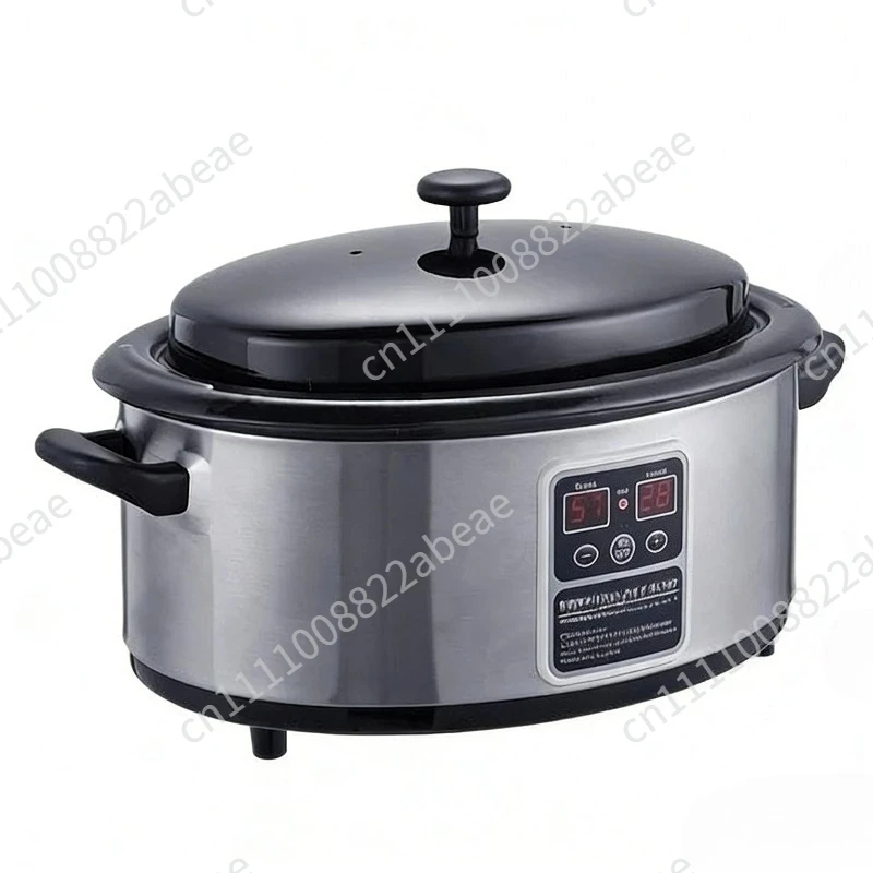 Hot Stone Heating Pot Stone Heater Constant Temperature, Enamel Liner, Aluminum Alloy Outer Wall, Touch Screen Digital Display