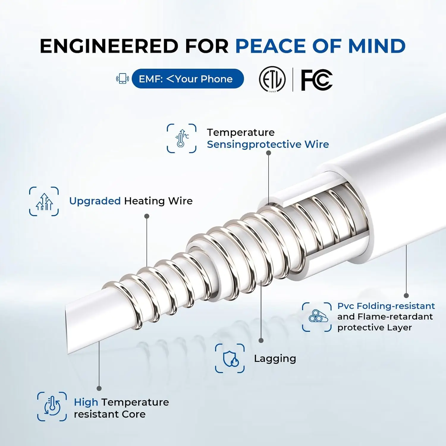 Queen Size Heated Mattress Pad with Dual Zone Control, 10 Heat Settings & Auto Shut Off for Comfortable Sleep