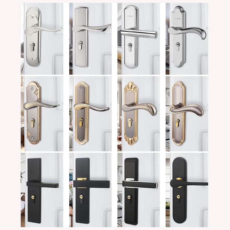 

Hardware Rust Proof Bedroom Door Lock Set Universal Combination Aluminum Gatedoor Lock Home Door Handle Home Interior Doors