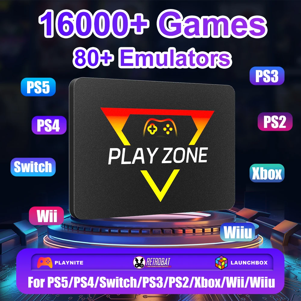 

1TB Retro Gaming SSD Video Game Console with 16191 Retro&AAA&3D Game & 80+Emulator for PS5/Switch/Xbox/PS4/PS3/PS2 for PC/Laptop
