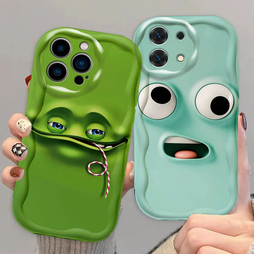 Cartoon Art Funny Faces 3D Wave Phone Case For Infinix HOT 9 12 SPARK 20 20I 30 30I 40 40I NOTE 30 40 SMART 6 7 8 CAMON 30 Case