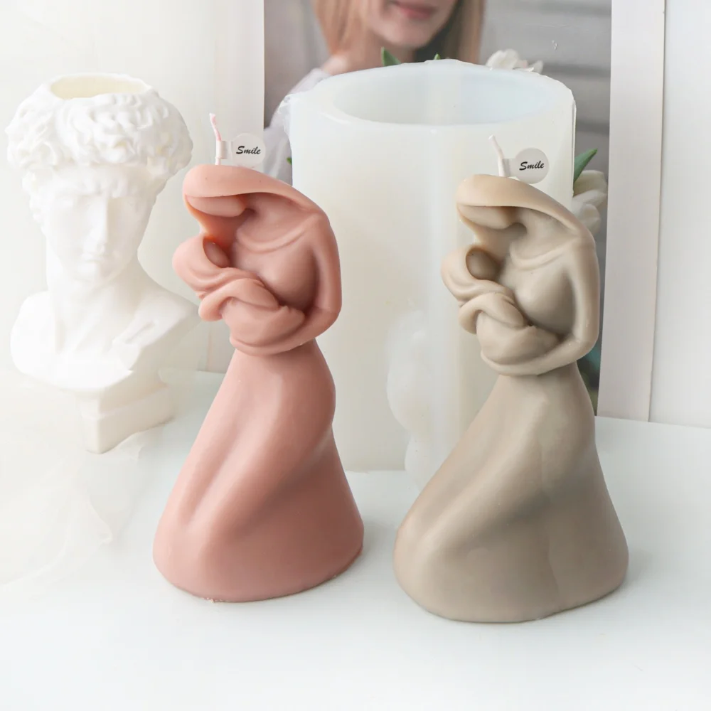 Virgin Hug Baby Silicone Candle Mold DIY Mary Child Plaster Resin Tools Making Kit DIY Scented Candle Mold Mother's Day Gifts