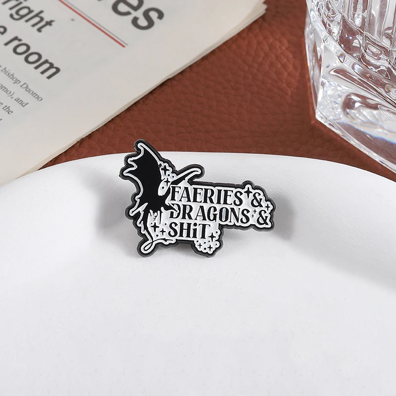 Fantasy Story Book Enamel Pins Dragon Brooch Punk Gothic Animal Badge Backpack Lapel Pin Accessories Gift for Friends